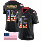 Patrick Mahomes #15 Kansas City Chiefs Limited Jersey Men's Black USA Flag Size XL
