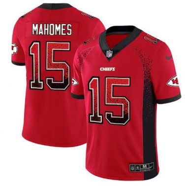 Patrick Mahomes #15 Kansas City Chiefs Limited Jersey Men's Red Drift Fashion Size XXXL