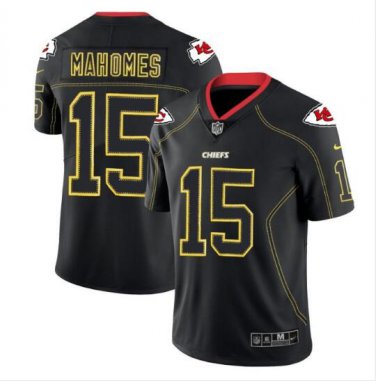 Patrick Mahomes #15 Kansas City Chiefs Limited Jersey Men's Black Lights Out Size XXXL