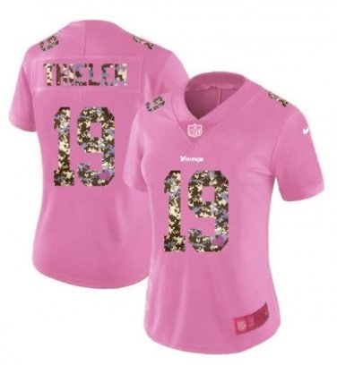 Adam Thielen #19 Minnesota Vikings Limited Player Jersey Women's Pink Size M