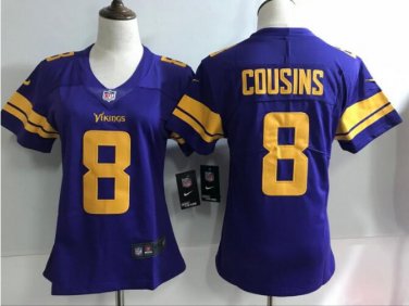 Kirk Cousins #8 Minnesota Vikings Color Rush Limited Player Jersey Women's Blue Size XL