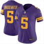 Teddy Bridgewater #5 Minnesota Vikings Color Rush Limited Player Jersey Women's Purple Size XL