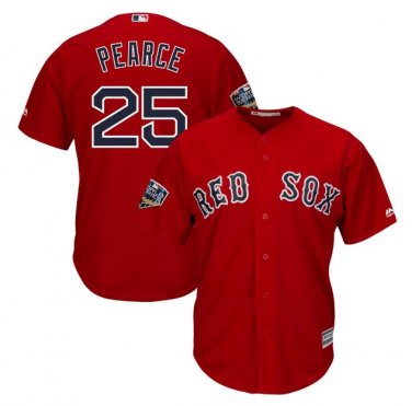 Steve Pearce #25 Boston Red Sox 2018 World Series Cool Base Player Men's Jersey Scarlet Size XXL