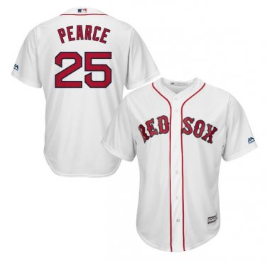 Steve Pearce #25 Boston Red Sox Cool Base Player Men's Jersey White Size XL