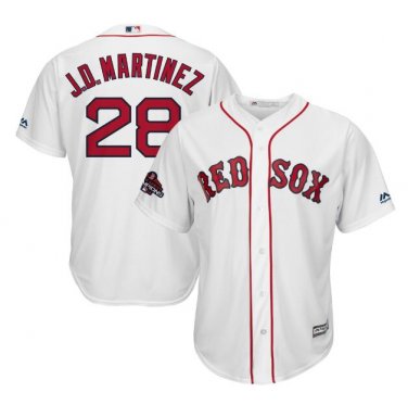 J.D. Martinez #28 Boston Red Sox 2018 World Series Champions Player Men's Jersey White Size M