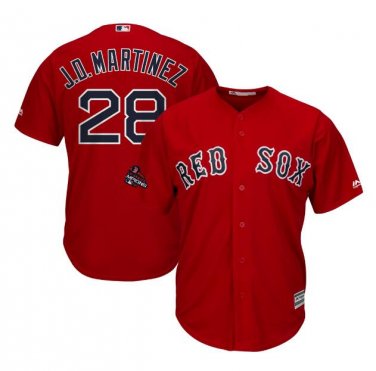 J.D. Martinez #28 Boston Red Sox 2018 World Series Champions Player Men's Jersey Scarlet Size L