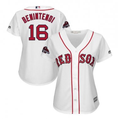 Andrew Benintendi #16 Boston Red Sox 2018 World Series Champions Player Women's Jersey White Size XL