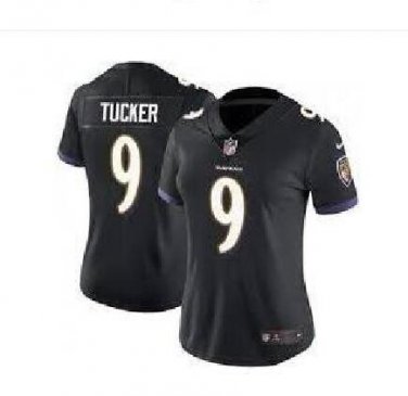 Justin Tucker #9 Baltimore Ravens Limited Player Jersey Women's Black Size XL
