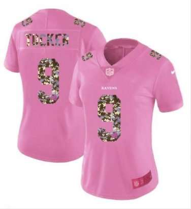 Justin Tucker #9 Baltimore Ravens Limited Player Jersey Women's Pink Size S