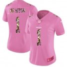 Cam Newton #1 Carolina Panthers Limited Player Jersey Women's Pink Size XXL