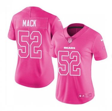Khalil Mack #52 Chicago Bears Limited Player Jersey Women's Pink Size XXL