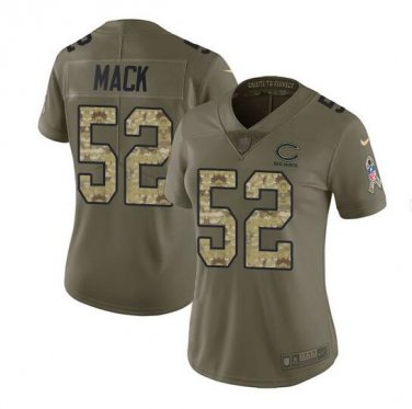 Khalil Mack #52 Chicago Bears Salute to Service Limited Player Jersey Women's Olive Size S