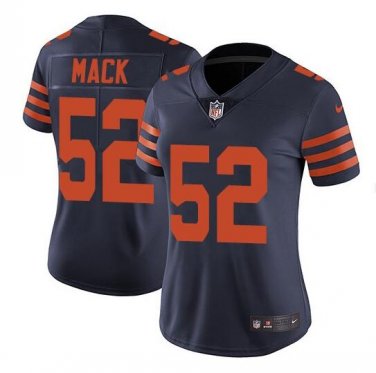 Khalil Mack #52 Chicago Bears Throwback Limited Player Jersey Women's Navy Size XL