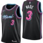 Dwyane Wade #3 Miami Heat 2018/19 Swingman Men's Jersey City Edition Black Size M