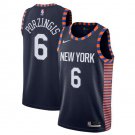 Kristaps Porzingis #6 New York Knicks 2018/19 Swingman Men's Jersey City Edition Navy Size L