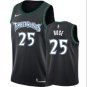 Derrick Rose #25 Minnesota Timberwolves Swingman Men's Jersey Association Edition Black Size M