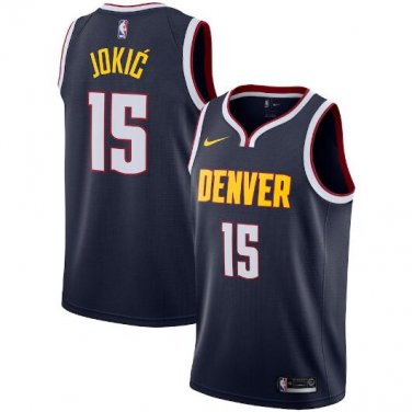 Nikola Jokic #15 Denver Nuggets Swingman Men's Jersey Statement Edition Navy Size M