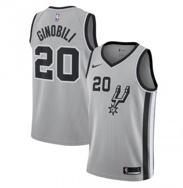 Manu Ginobili #20 San Antonio Spurs Swingman Men's Jersey Statement Edition Gray Size XXL