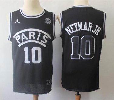 Neymar Santos #10 Paris Saint-Germain Men's Home Jersey Black Size S