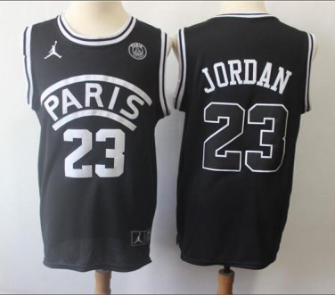 Michael Jordan #23 Paris Saint-Germain Men's Home Jersey Black Size XL