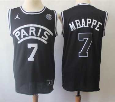 Kylian Mbappe #7 Paris Saint-Germain Men's Home Jersey Black Size XL