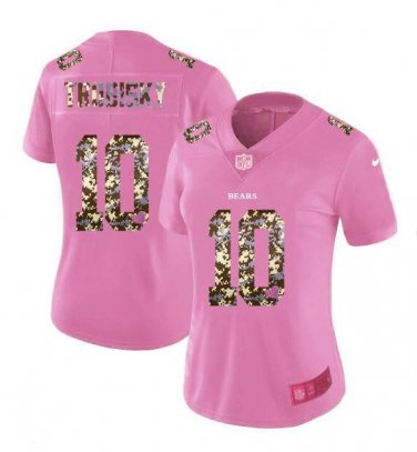 Mitchell Trubisky #10 Chicago Bears Limited Player Jersey Women's Pink Size L