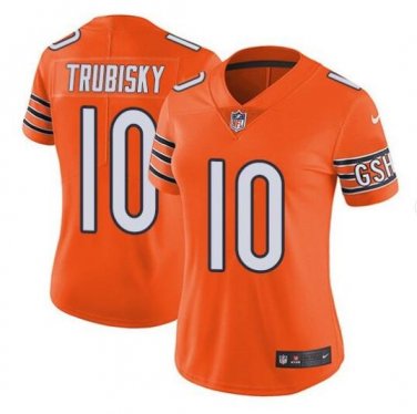 Mitchell Trubisky #10 Chicago Bears Limited Player Jersey Women's Orange Size S