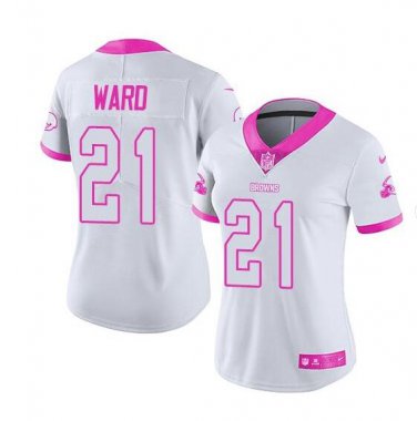 Denzel Ward #21 Cleveland Browns Limited Player Jersey Women's White Size M