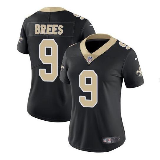 Drew Brees #9 New Orleans Saints Limited Player Jersey Women's Black Size L