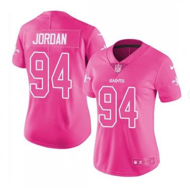 Cameron Jordan #94 New Orleans Saints Limited Player Jersey Women's Pink Size S