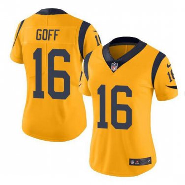 Jared Goff #16 Los Angeles Rams Limited Player Jersey Women's Gold Size XL