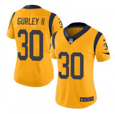 Todd Gurley II #30 Los Angeles Rams Limited Player Jersey Women's Gold Size M
