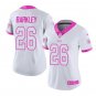 Saquon Barkley #26 New York Giants Limited Player Jersey Women's White pink Size S