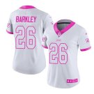 Saquon Barkley #26 New York Giants Limited Player Jersey Women's White pink Size XXL