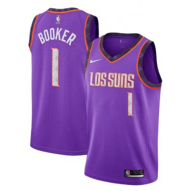 Devin Booker #1 Phoenix Suns 2018/19 Swingman Jersey City Edition Purple Size M