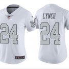 Marshawn Lynch #24 Oakland Raiders Color Rush Limited Player Jersey Women's White Size S