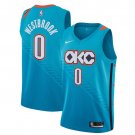 Russell Westbrook #0 Oklahoma City Thunder 2018/19 Swingman Jersey City Edition Turquoise Size S