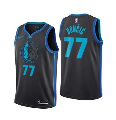 Luka Doncic #77 Dallas Mavericks 2018/19 Swingman Men's Jersey City Edition Anthracite Size M
