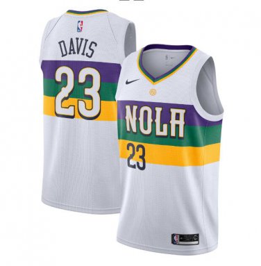 Anthony Davis #23 New Orleans Pelicans 2018/19 Swingman Men's Jersey City Edition White Size M