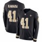 Alvin Kamara #41 New Orleans Saints Therma Long Sleeve Jersey Men's Black Size S
