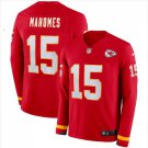 Patrick Mahomes #15 Kansas City Chiefs Therma Long Sleeve Jersey Men's Red Size L