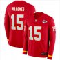 Patrick Mahomes #15 Kansas City Chiefs Therma Long Sleeve Jersey Men's Red Size XL