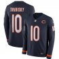 Mitchell Trubisky #10 Chicago Bears Therma Long Sleeve Jersey Men's Navy Size S