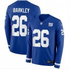 Saquon Barkley #26 New York Giants Therma Long Sleeve Jersey Men's Royal Size XXL