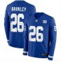 Saquon Barkley #26 New York Giants Therma Long Sleeve Jersey Men's Royal Size XXL
