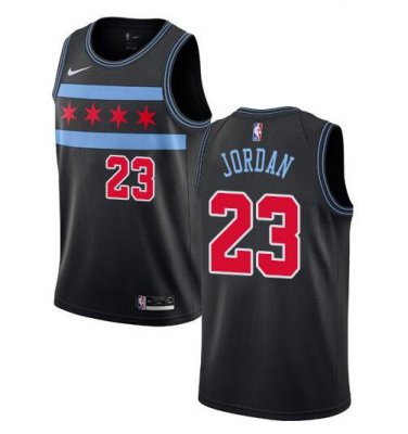 Michael Jordan #23 Chicago Bulls 2018/19 Swingman Jersey City Edition Black Size XXL
