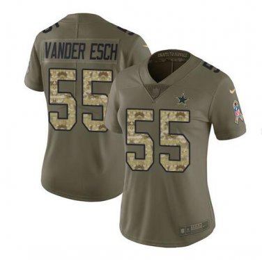 Leighton Vander Esch #55 Dallas Cowboys Salute to Service Limited Player Jersey Women's Olive Size M