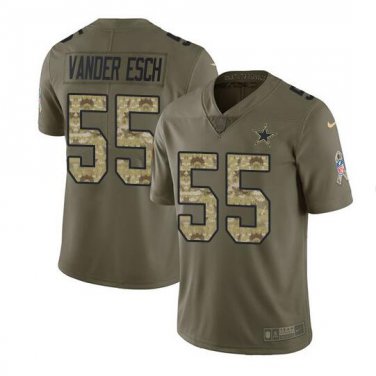 Leighton Vander Esch #55 Dallas Cowboys Salute to Service Limited Player Jersey Men's Olive Size M