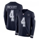 Dak Prescott #4 Dallas Cowboys Therma Long Sleeve Player Jersey Men's Navy Size XXXL