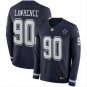 Demarcus Lawrence #90 Dallas Cowboys Therma Long Sleeve Player Jersey Men's Navy Size XXXL